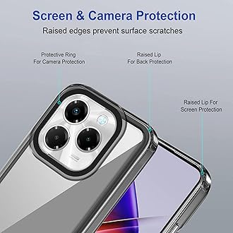 amazon basics Back Case Cover for Infinix Note 40X 5G | Compatible for Infinix Note 40X 5G Back Cover | Case Cover with Camera Protection | (TPU + PC | Translucent Black)