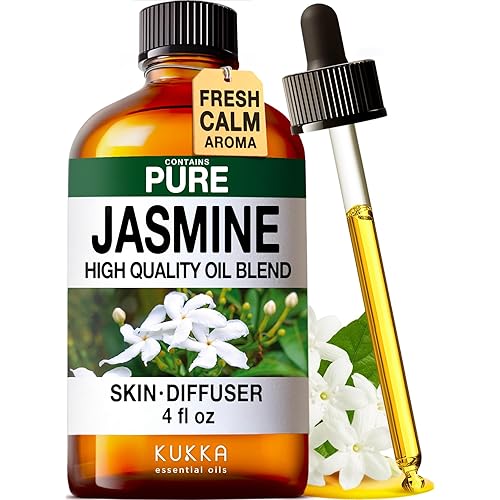 KUKKA Jasmine Essential Oils - 4 Fl Oz - for Hair, Skin, Diffuser, Aromatherapy & DIY Soap Making Scent
