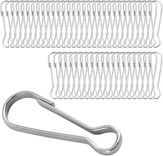 Flag Pole Clips, Lanyard Snap Clips Hooks Spring Flagpole Clip Stainless Steel Flag Pole Accessories 40 mm for Grommeted Flags Lanyards Banners Keychains 50PCS