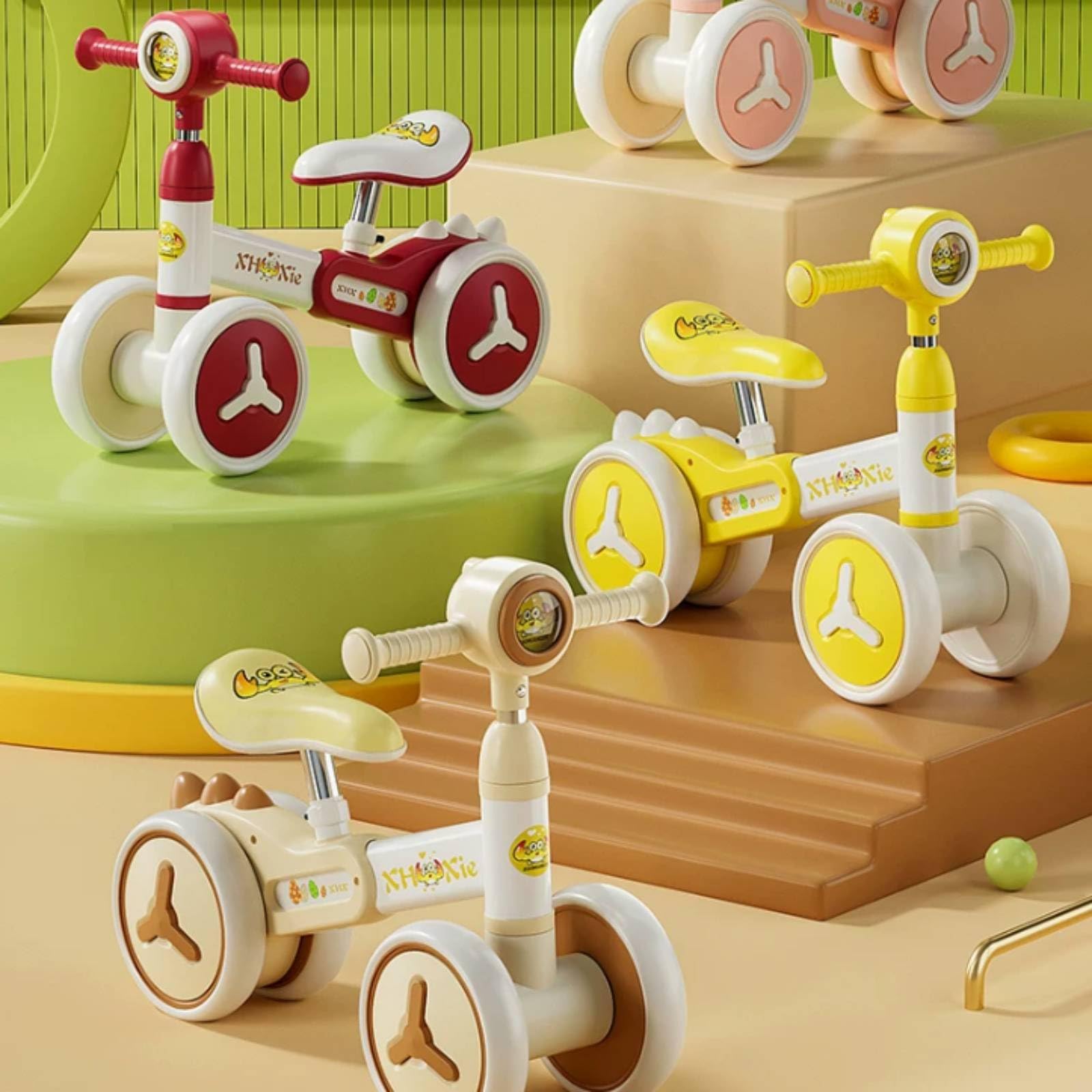 predolo Bicicletta Senza Pedali per Bambini, 【恐龙款】绿色音乐灯光Pu座, Modello Dinosauro, Verde, Con Musica E Luci, Sedile In PU