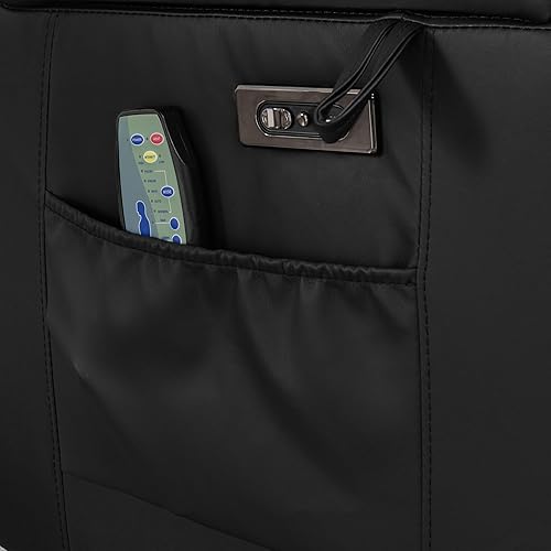 Miniatura 14 de URRED Sofá reclinable de dos plazas con masaje y calor, sofá biplaza reclinable eléctrico con consola, asiento de cine en casa con luces LED,