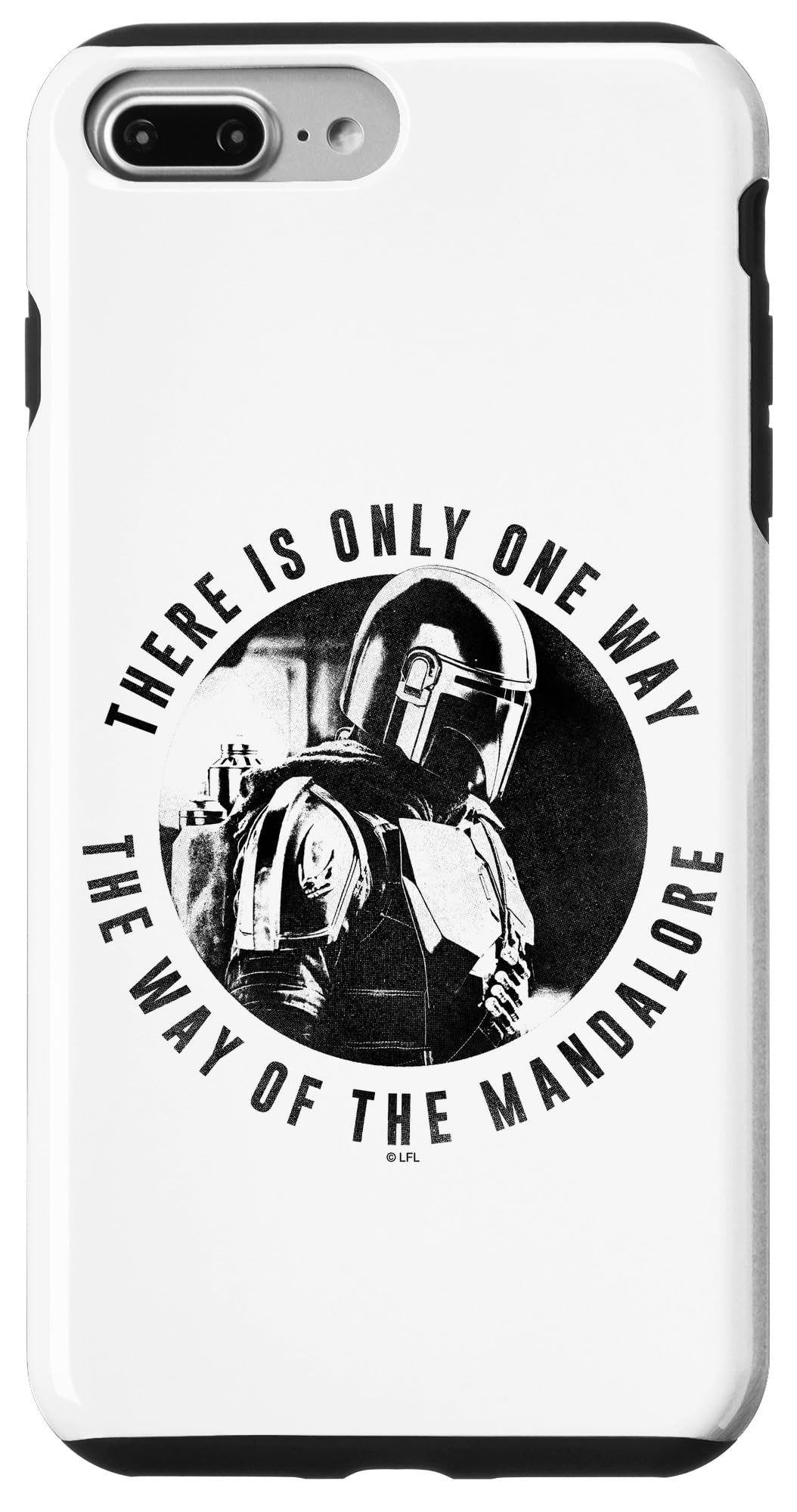 Coque iPhone 8 Plus Star Wars compatible iPhone 7 Plus : protection rigide imprimée Mandalorian