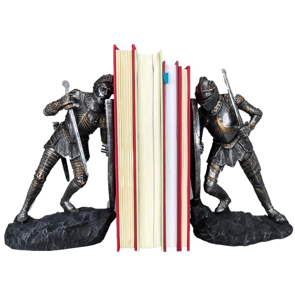 amazinggiftimpact.com Medieval Time War Knights in Battle Decorative Bookends Set