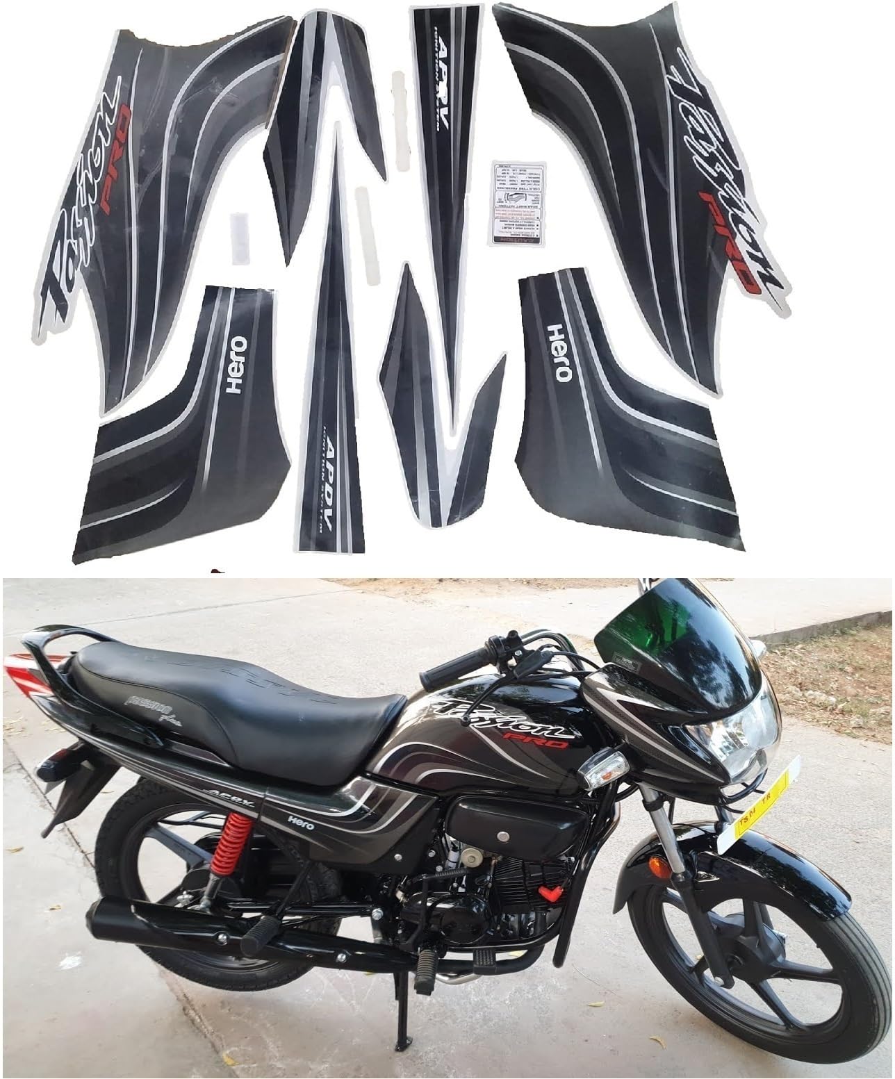 Sticker & Decal for Bike (Black) (Hero_Passion_PRO_BLK_STC_BLK_Bike) (B0DH547WWR) Amazon Price History, Amazon Price Tracker