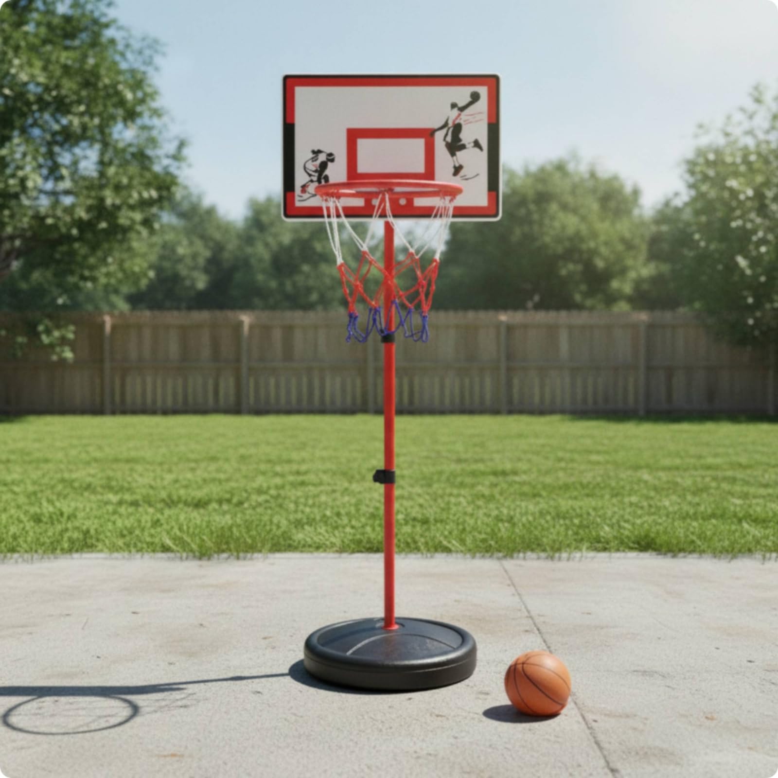 Basketballkorb mit gewichtetem Sockel stabil freistehend Basketballkorb Basketballanlage für Familien, Training, C