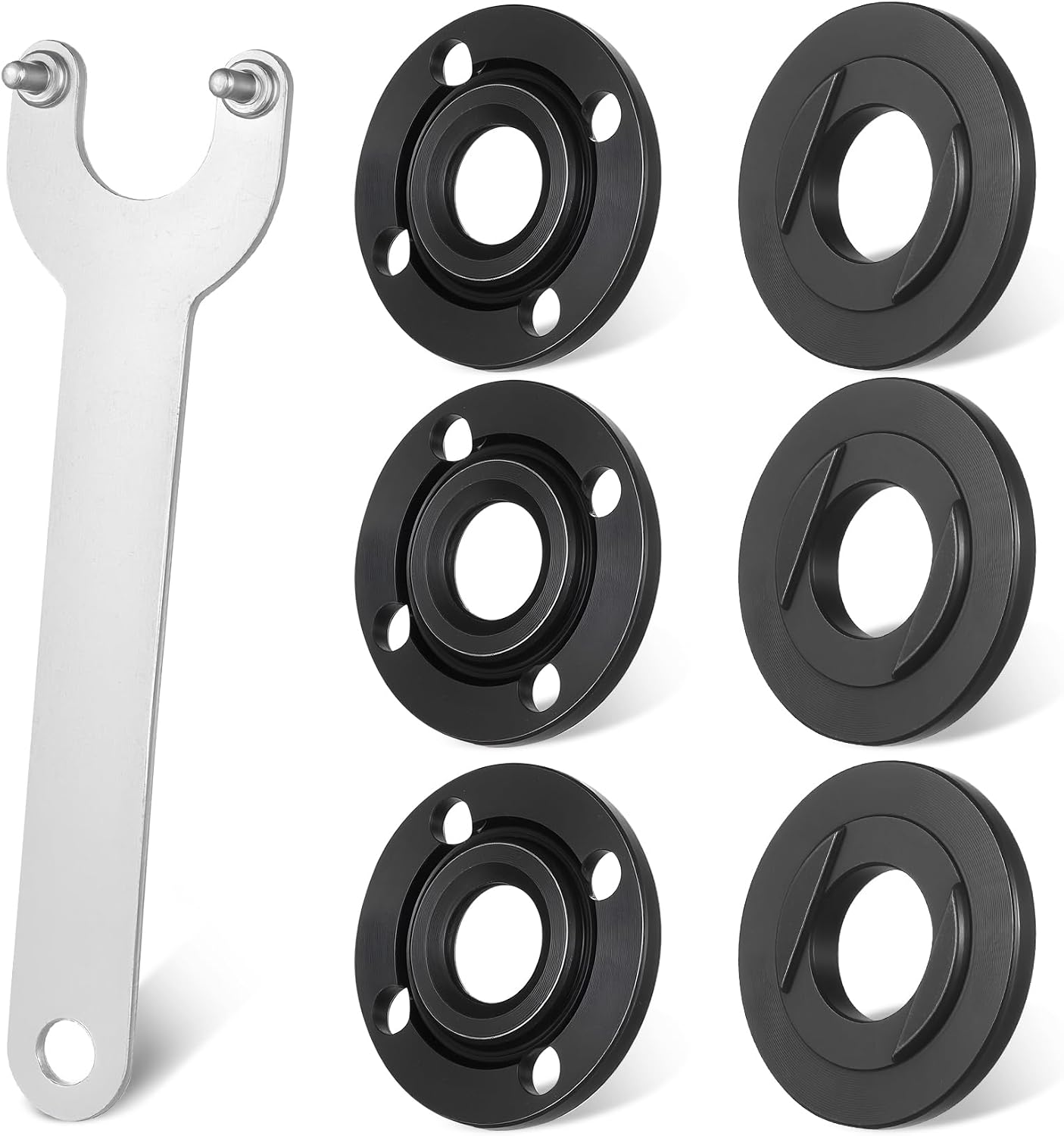 Winkelschleifer Zubehör-Set – 2 Druckplatten (14/45 Mm) + 8 Stück Spannmuttern Aus Wolframstahl, Für Schnelle Montage