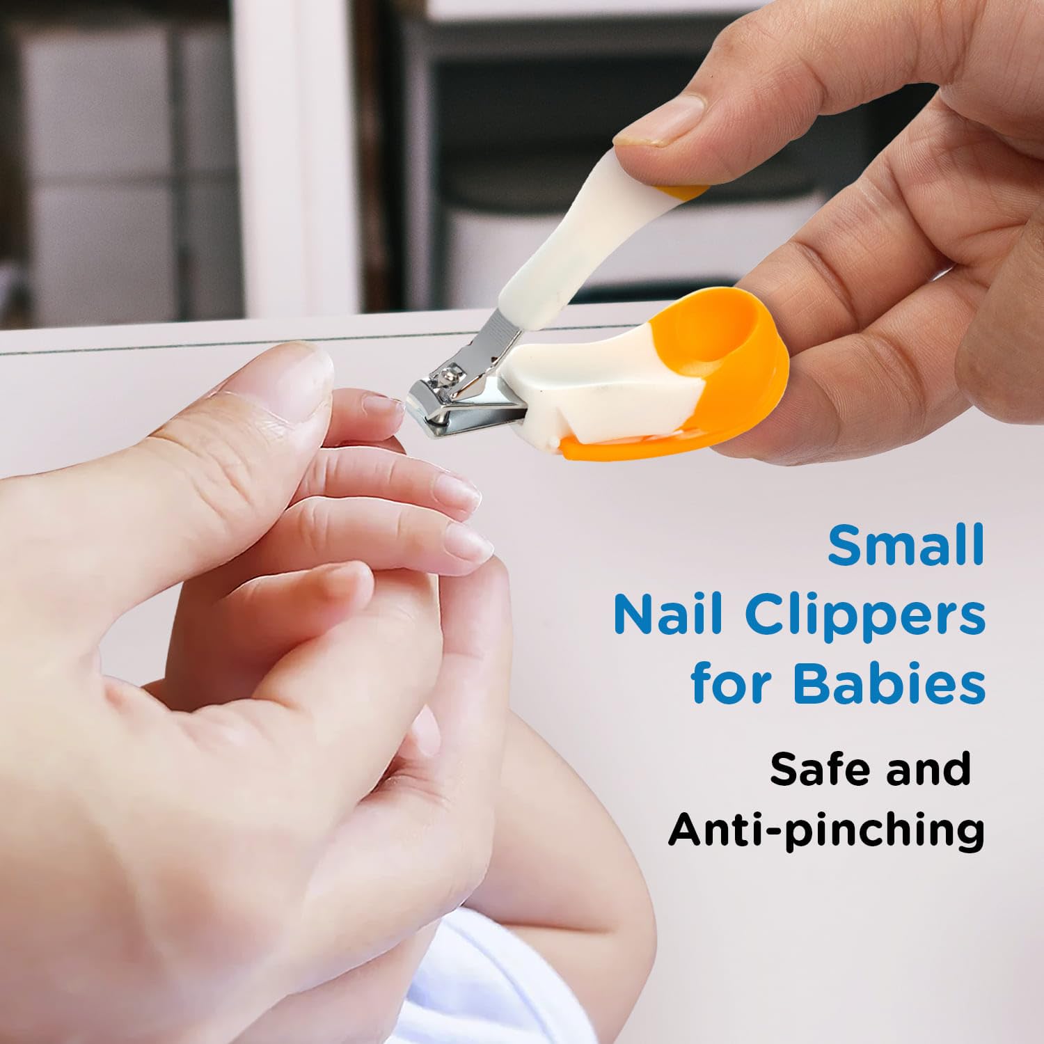 Mee Mee Gentle Nail Clipper with Magnifier (White/Orange) - Image 4 thumbnail