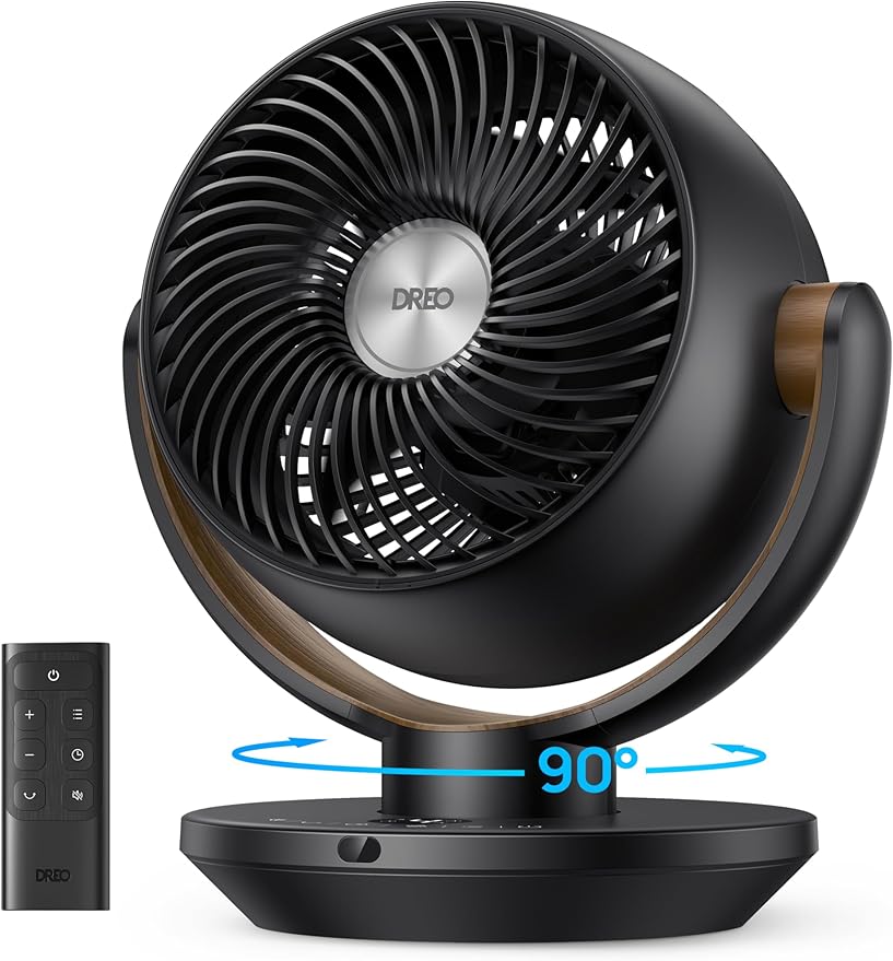 Amazon.com: Dreo Ventilador para habitación, difusor de aire de escritorio con control remoto, de 11 pulgadas, potente flujo de aire de 60 pies, manual vertical de 120° + oscilación de 90°, 4 velocidades, : Hogar y Cocina