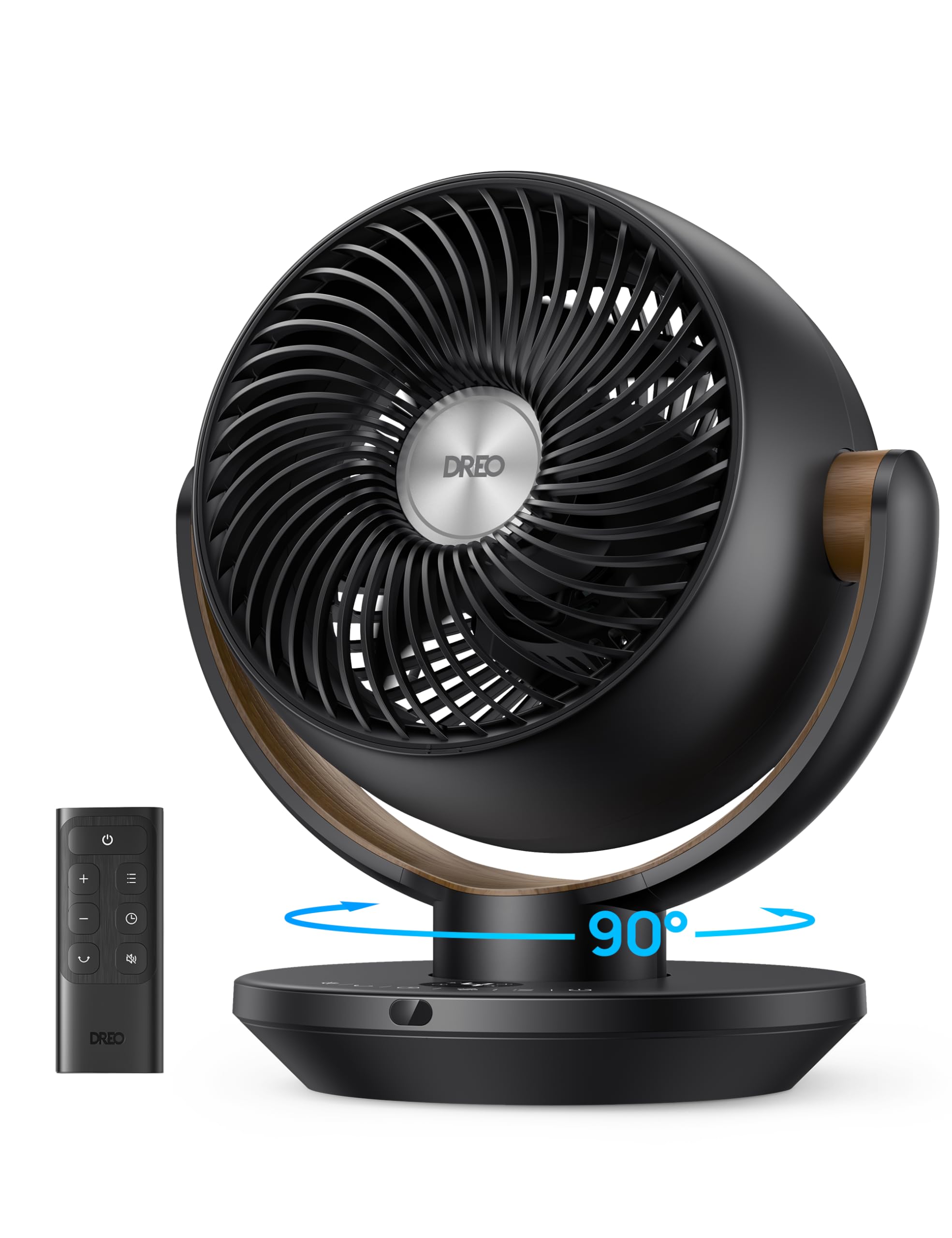 Dreo Fan for Bedroom, Desk Air Circulator Fan with Remote, 11 Inch Table Fans for Whole Room, 60ft Powerful Airflow, 120° Vertical Manual +90° Oscillating, 4 Speeds, 8H Timer, Quiet Fan, Home