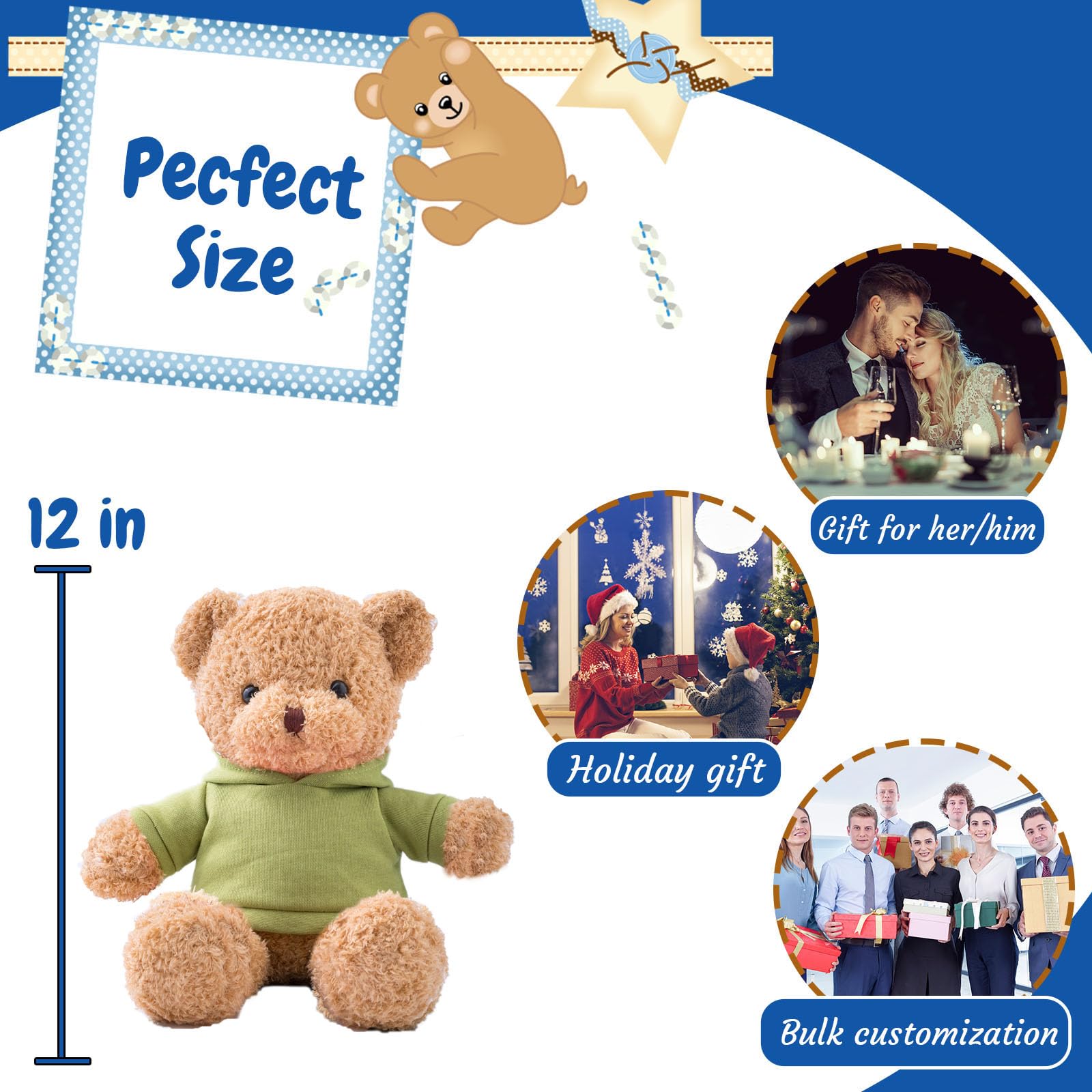 Osito De Peluche Personalizado Con Foto Y Texto – Regalo Único Para San Valentín, Cumpleaños O Aniversario, Tamaño 30 Cm