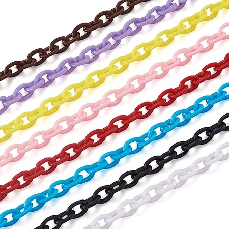 Amazon 10本入り 幅5 5 6mm 混合色 プラスチックチェーン アズキチェーン カラフル リンクチェーン アクセサリーパーツ ジュエリー用 Diy ハンドメイド 手芸用品 手作り素材 クラフト用品 38 39cm 本 アクセサリー用チェーン 通販