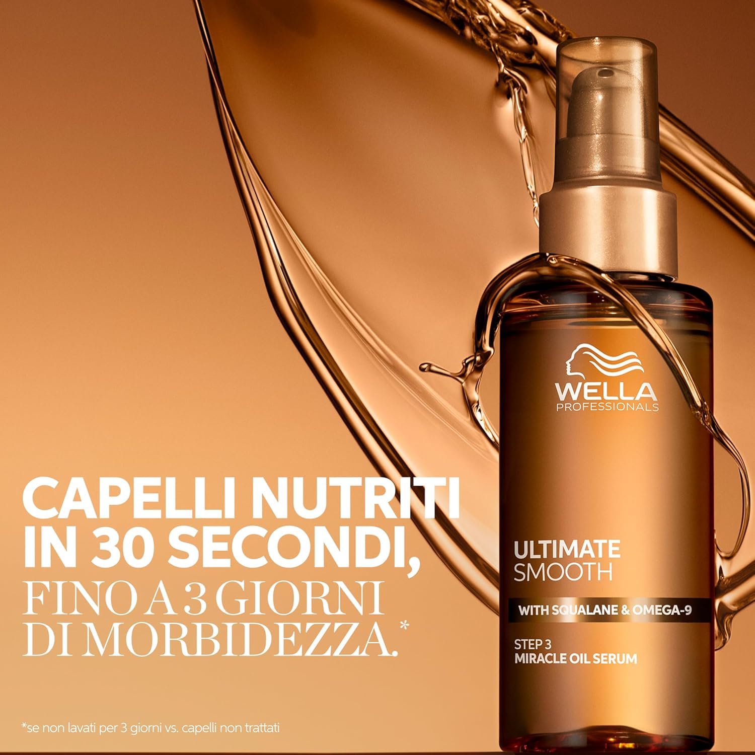 Wella Professionals Ultimate Smooth Shampoo, Maschera e Miracle Oil Serum - con Squalano e Omega 9 - Ristrutturante Capelli Secchi, Opachi e Crespi (100 ml, 75 ml e 30 ml)