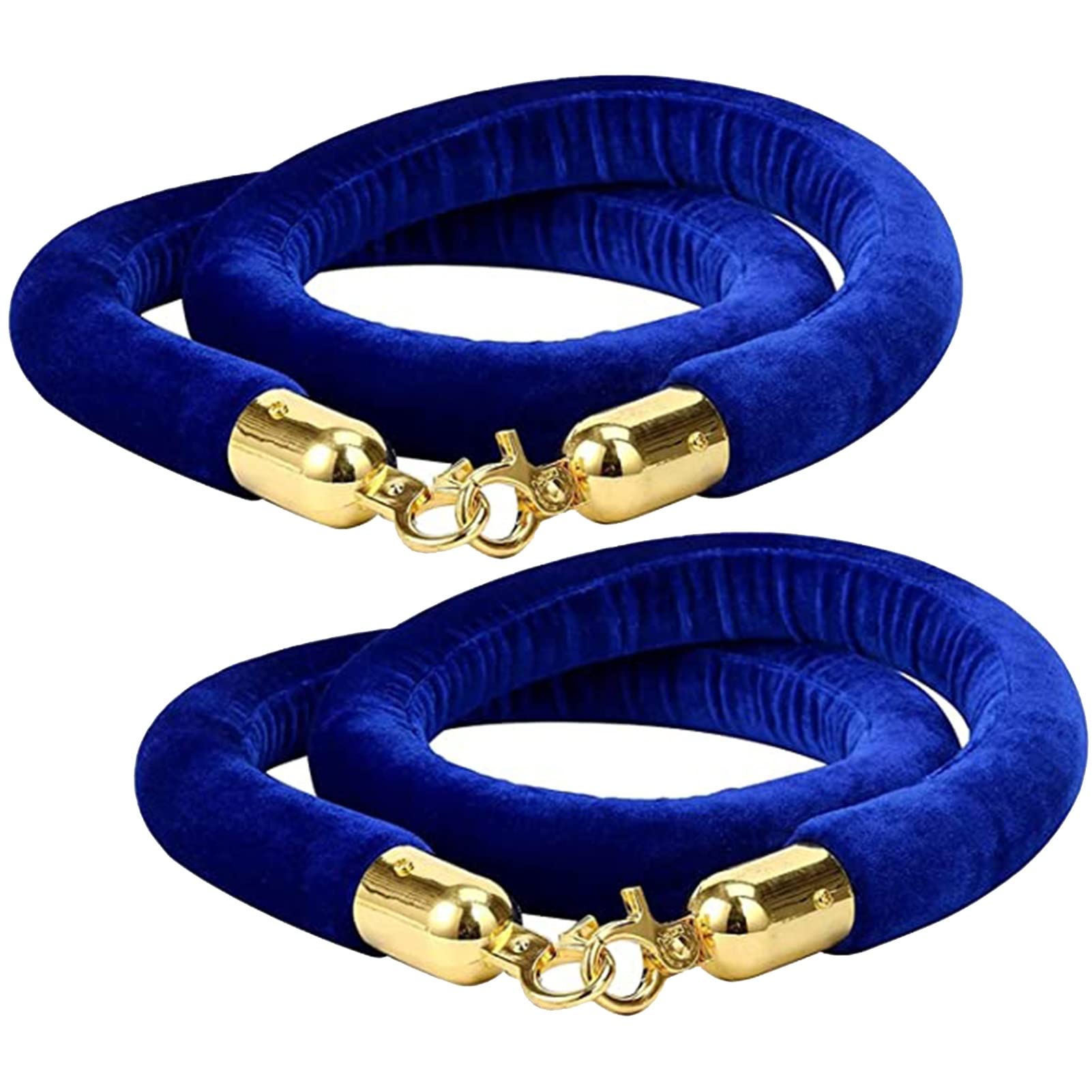 ZBBGTJK Crowd Control Rope 3ft Blue Queue Ber with Silver Hooks Post Rope for Event Line Management Stanchion Safety Cable for Crowd Management and Event Planning