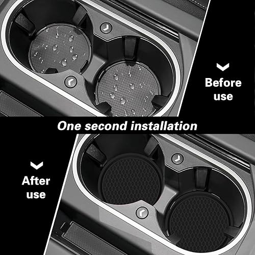 Miniatura 3 de ijuicy 4 posavasos para automóvil, posavasos antideslizantes de 2.75 pulgadas, posavasos de silicona para automóvil, tapetes impermeables con forma