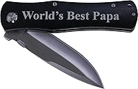 Vista 1 de World's Best Papa - Cuchillo de bolsillo plegable, gran regalo para el día del padre, cumpleaños o regalo de Navidad para papá, abuelo, abuelo, papá