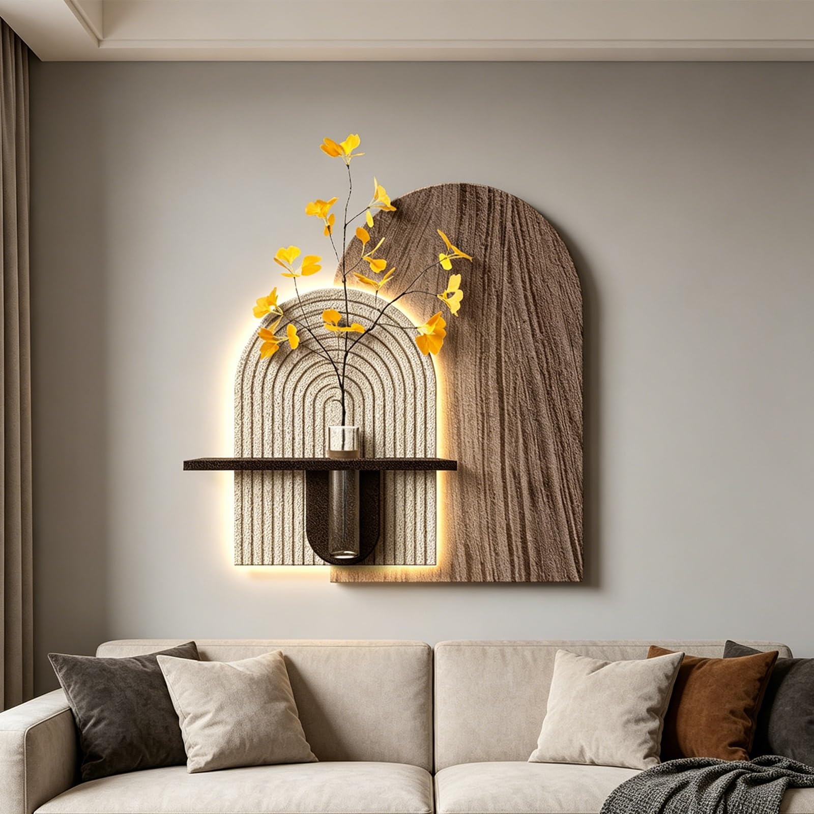 Tableau Mural LED Grès 80x80cm, œuvre d'art 3D stéréoscopique d'exception