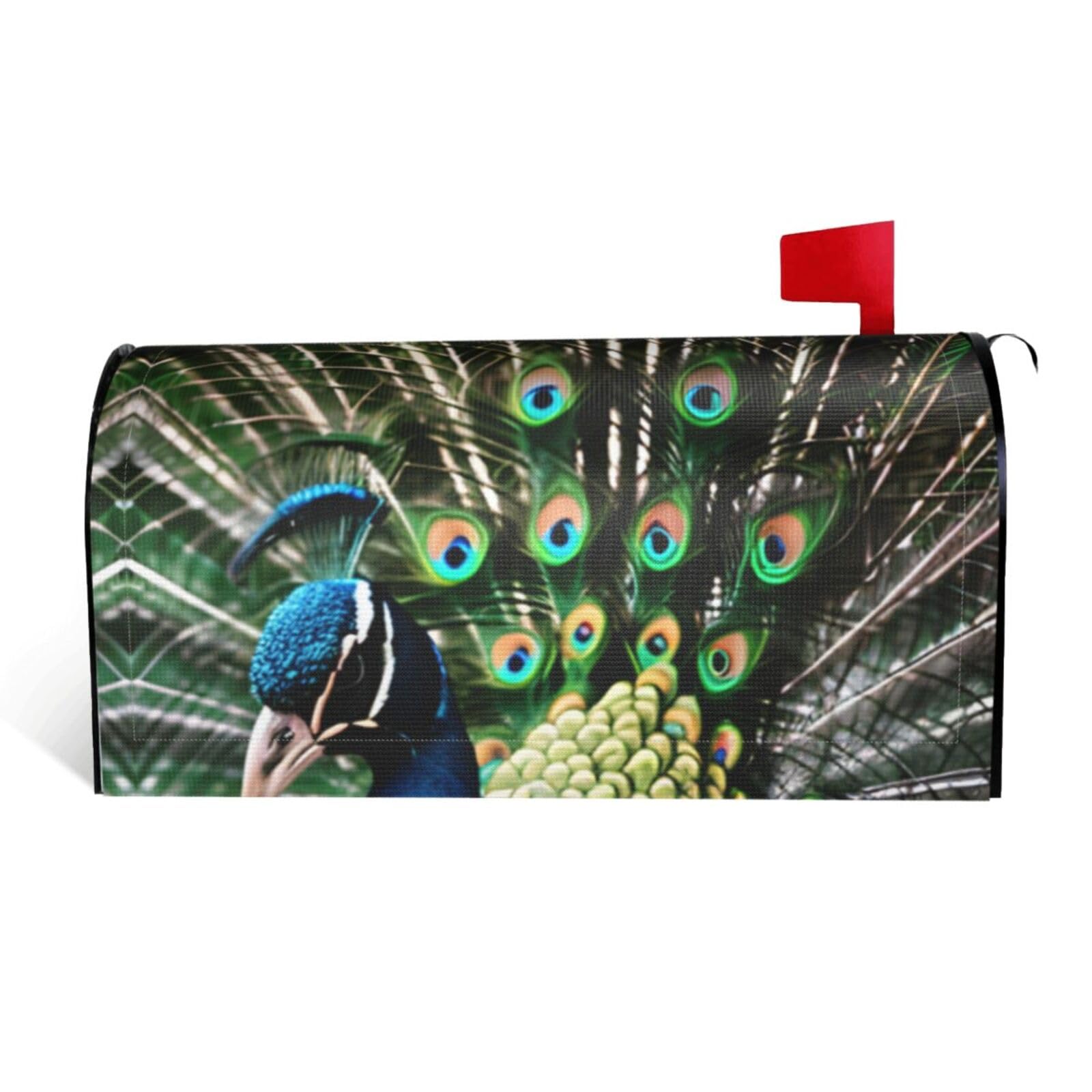 Peacock Mailbox Covers Magnetic Standard Size 21x18 in, Decorative Post Letter Box Cover Waterproof Mailbox Wraps Outdoor Post Wraps for Garden Yard Home Decor