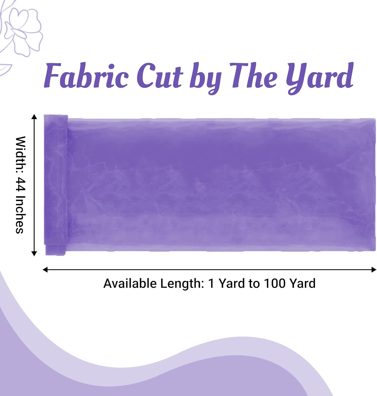 VDS Lavender Organza Fabric, 10 Yards Continuous, 45” Wide, Wedding Party Decoration Iridescent Crystal Sheer Shiny Organza Tulle Bridal Dress DIY Crafts Costume Sewing Backdrop Arch Cloth