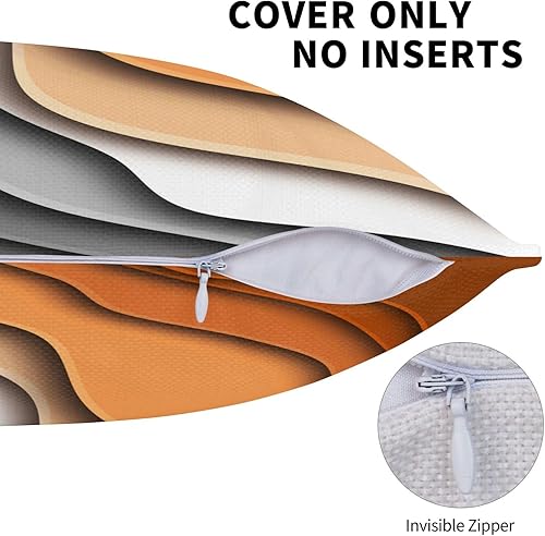 Miniatura 3 de Juego de 2 fundas de almohada bohemias de 18 x 18 pulgadas, color marrón y gris, negro, para verano, otoño, naranja quemado, gris, para exteriores,