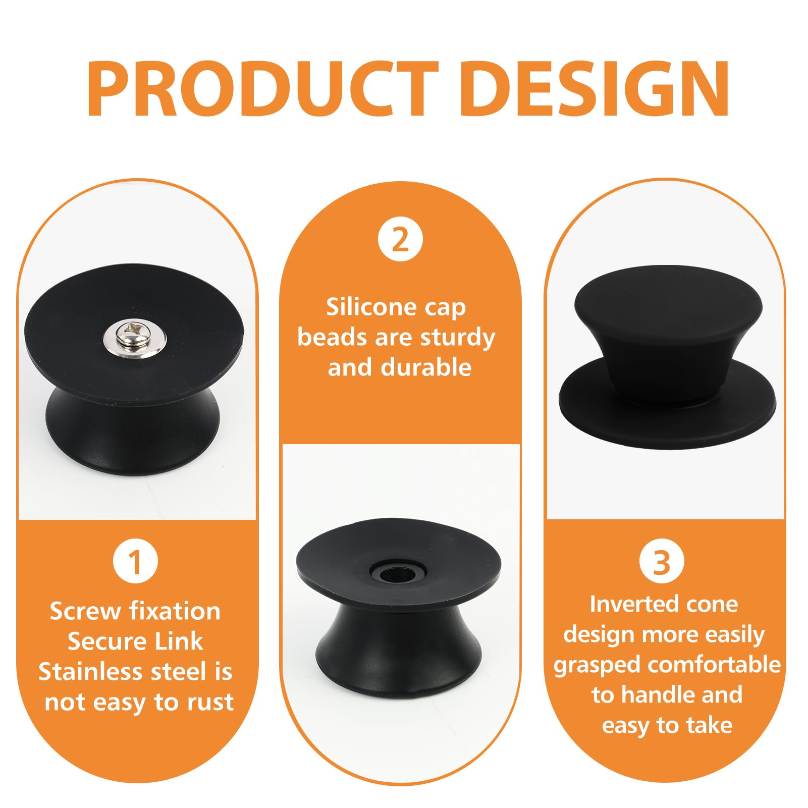 FunWorth 4Pcs Pan Lid Knob Replacement, Universal Pot Lid Cover Knob with Screwdriver - Image 3