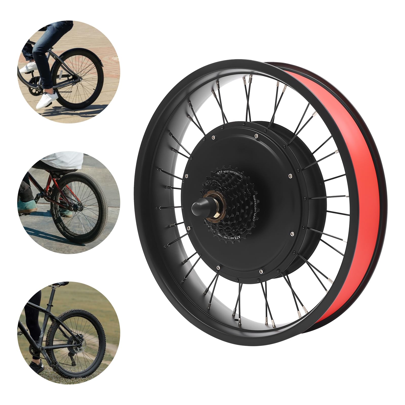 Quenoxo E-Bike Hinterantrieb Umbausatz | Komplett Fahrrad Kit Hinterradmotor | Fahrrad Motor Nachrüstsatz