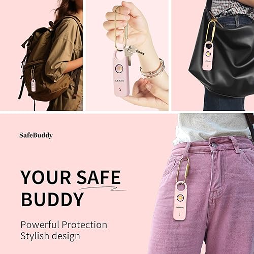 Miniatura 5 de Alarma personal para mujeres, hombres, niños, ancianos, autodefensa, diseñada por mujeres, altavoces adicionales de 140 dB con luz estroboscópica,