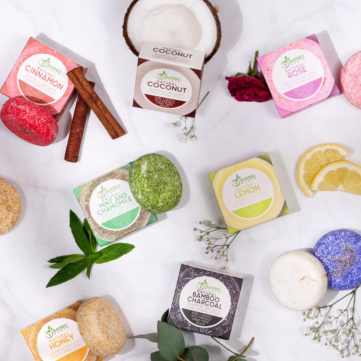 Solid Shampoo Bar And Conditioner Effect Hair Soap – 12 Pack Natural Shampoo Bars For Hair With Plant Based Essential Oils And Eco Friendly Zero Waste Biodegradable Packaging (Different Scents Pack Of