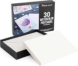 Blank Watercolor Cards with Envelopes NOT FOLDED - 30 Pack : 30 Postcards and 30 Envelopes 5x7" - Watercolor Postcards 300GSM - DIY Thank You Card, Greetings Cards, Christmas, Invitations, Birthday