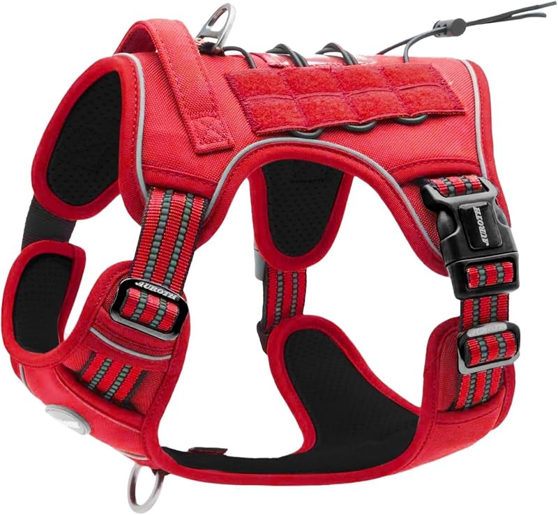 Peitoral Vest para Cães AUROTH com Nylon Oxford, Ajustável e Vermelho S