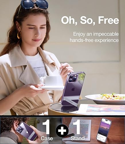 Miniatura 9 de TORRAS MarsClimber - Funda compatible con iPhone 14 Pro, probada en caídas de 8 pies, soporte de 3 vías de soporte, mate translúcido, azul marino