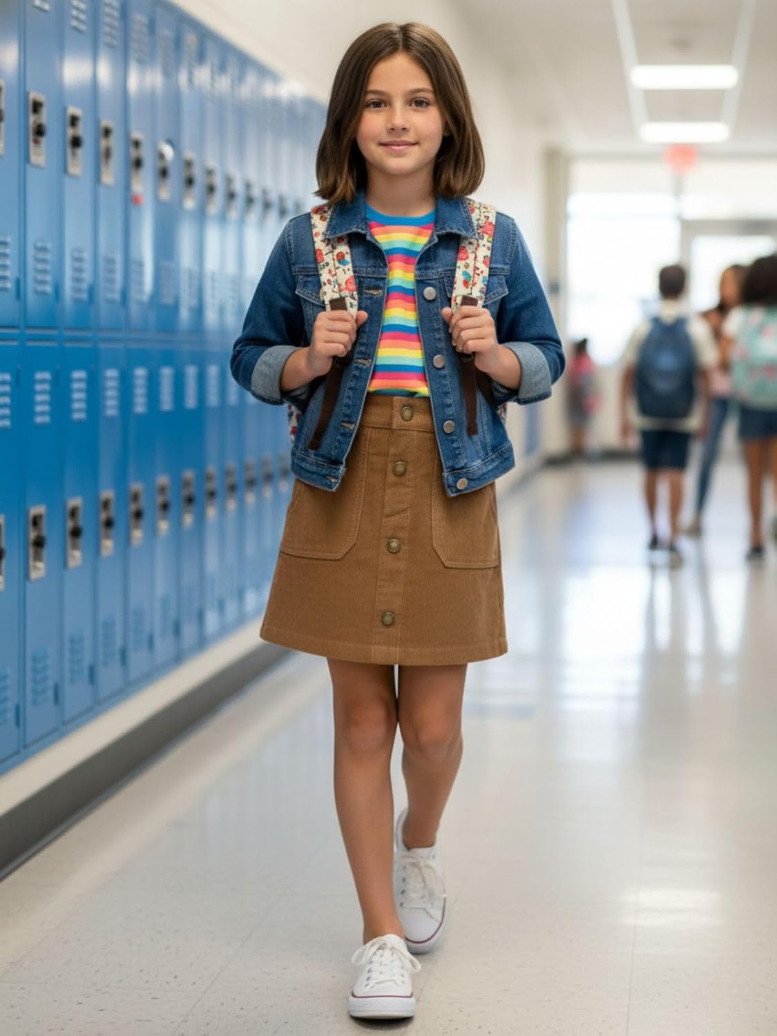 WELAKEN Kid Girls' Corduroy Mini Skirt with Pockets & Elastic Waistband - Image 3