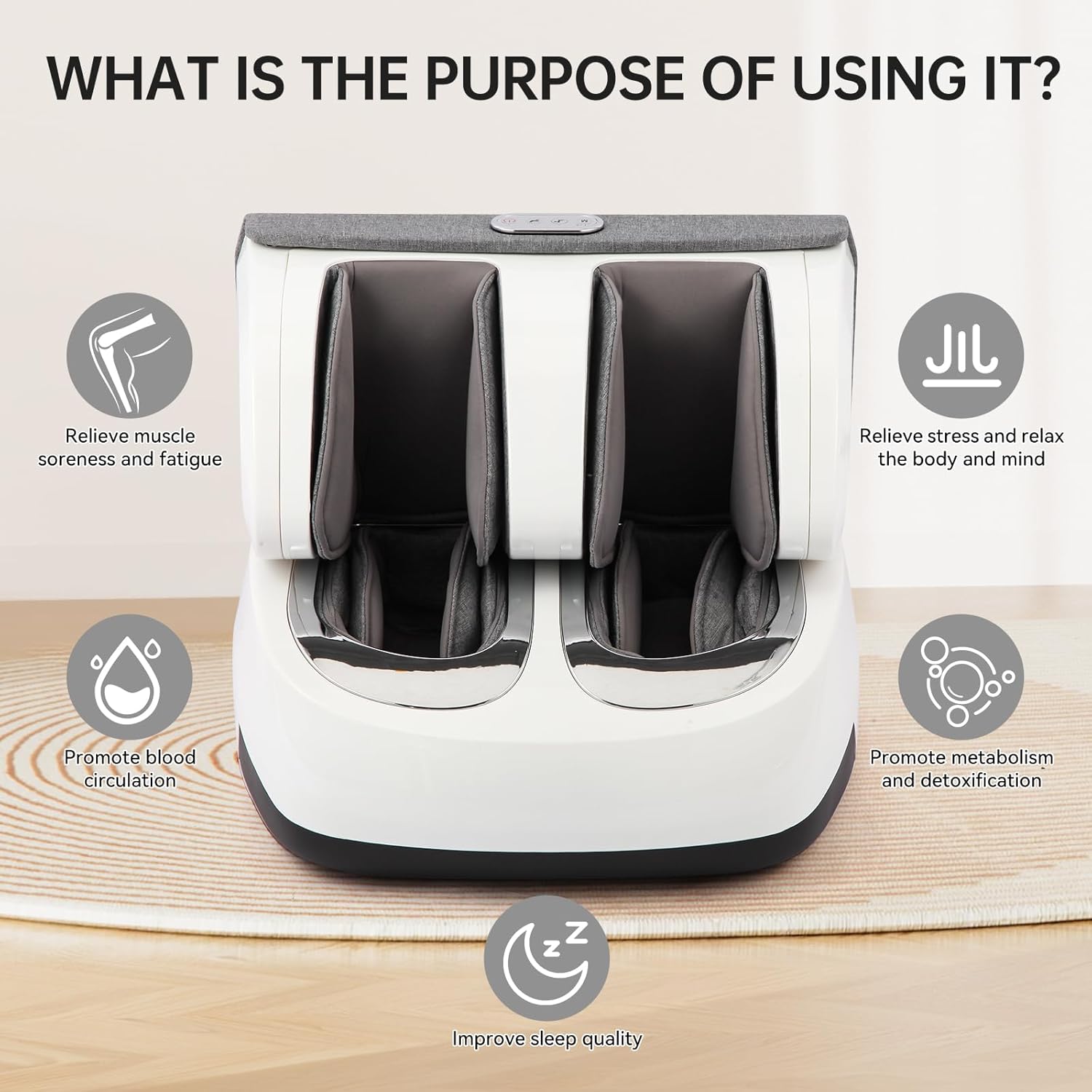 2 in 1 Foot Massager Machine Shiatsu Foot and Calf Massager for Circulation and Pain Feet Massager with Deep Kneading for Pain Relief
