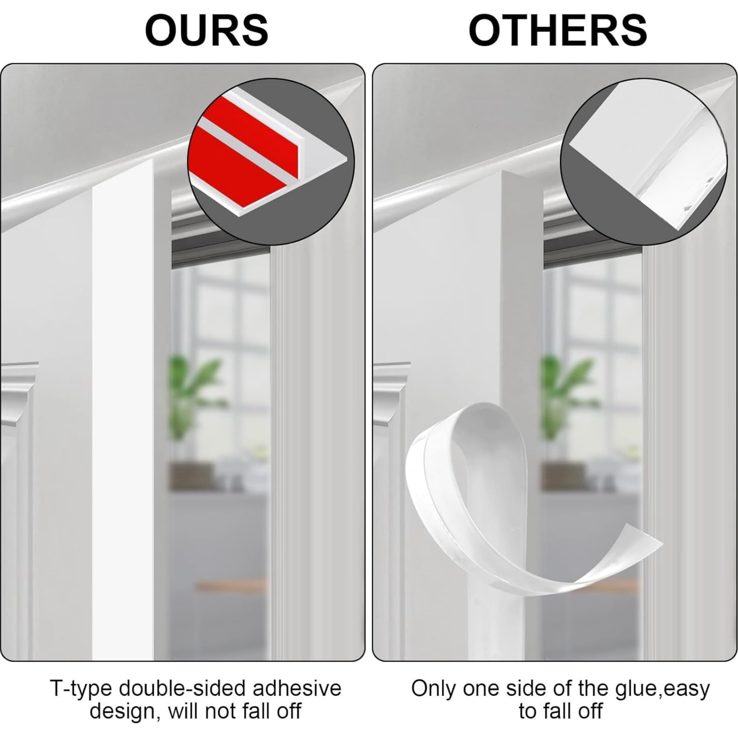 T-Shaped Door Draft Stopper, 1.97 in X 20 Ft Silicone Seal... T-Shaped Door Draft Stopper, 1.97 in X 20 Ft Silicone Seal...