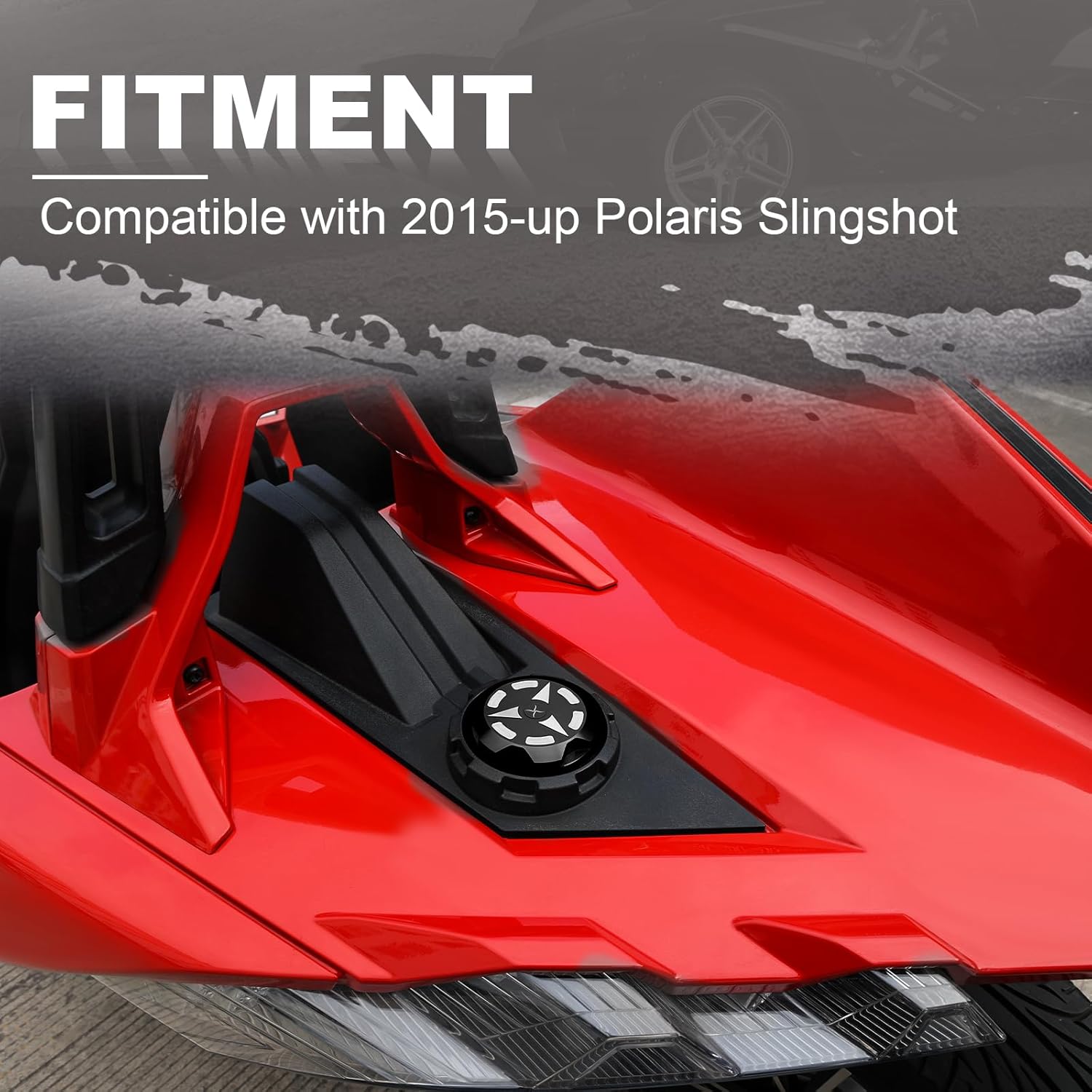 Gas Fuel Cap Compatible with 2015-2023 Polaris Slingshot LE SL S R SLR Grand Touring, Aluminum Oil Cap Replacement for 2521278（BLACK）