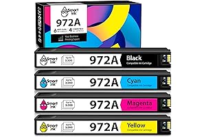 Replacement for HP 972A 972 Ink Cartridges - 4 Pack (Black, Cyan, Magenta, Yellow)