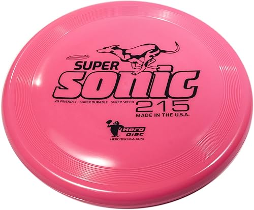 Hero Disc USA Hero SuperSonic 215 K9 Taffy - Frisbee de plástico para perros, juguete para perros al aire libre y frisbee para mascotas, disco