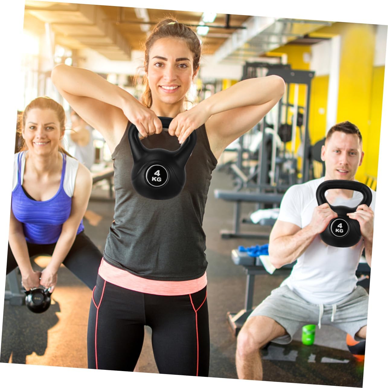 4kg Fixed Kettlebell Exercise Fitness Tool Plastic Kettlebells for Strength Training