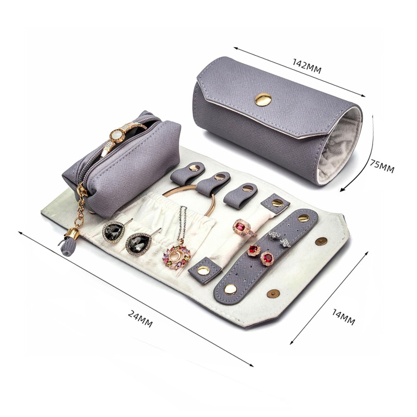 Amazon｜旅行用小型ジュエリーケース ロールバッグ 折りたたみ式