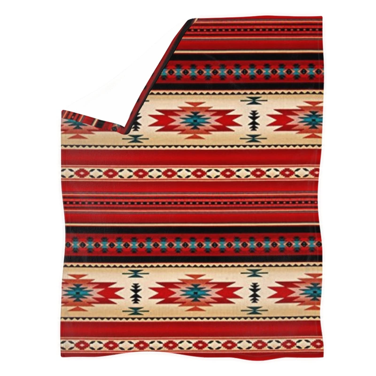 HUGS IDEA Tribal Blanket Navajo Aztec Stripe Throw Blanket Mat for Sofa Couch Southwestern Ethnic Pattern Outdoor Camping Blanket Picnic Mat - Image 2