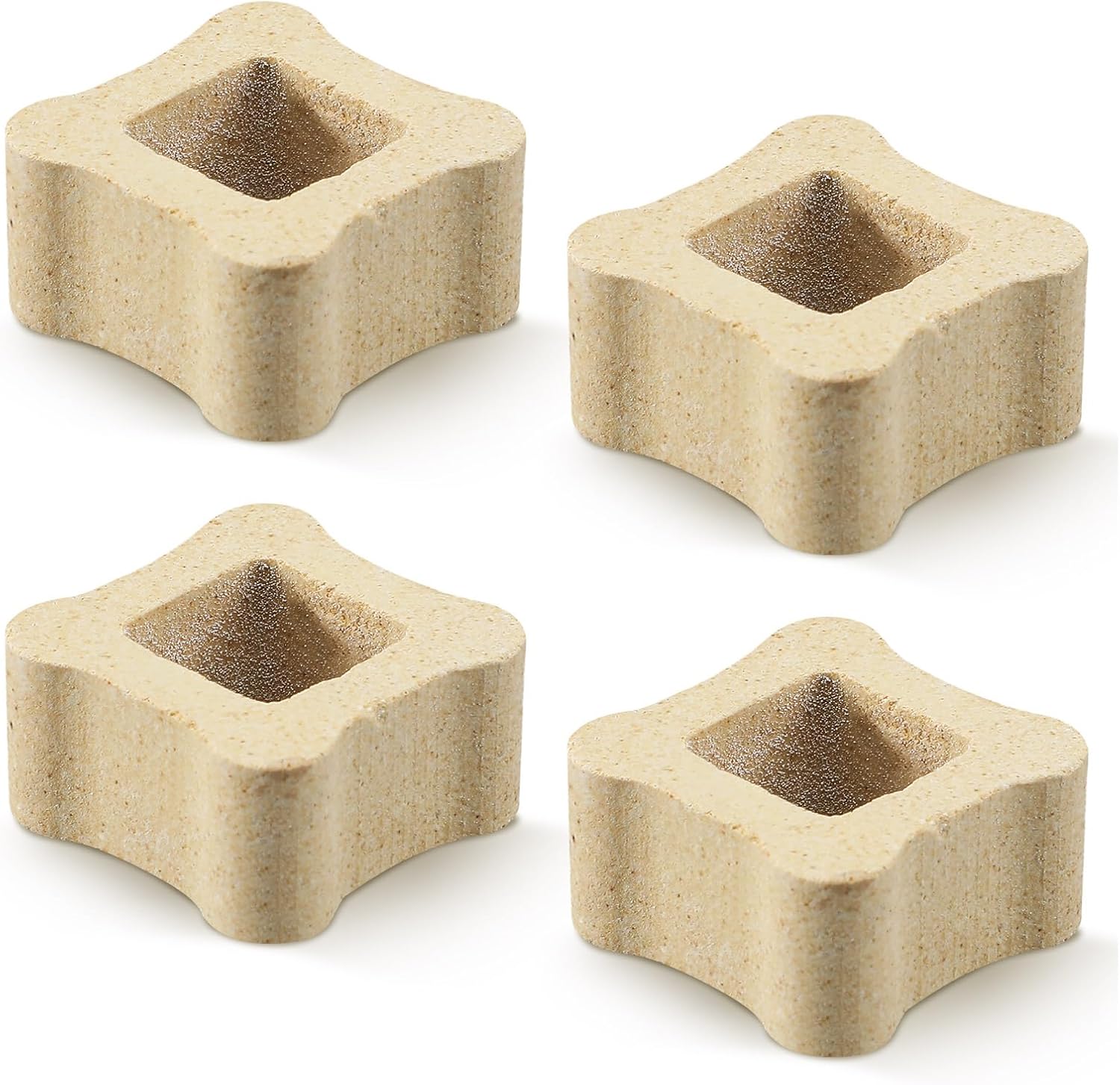 Tuanse 4 Pack 1/2" Tall x 1" Wide Kiln Post High Alumina Kiln Posts Square Ceramic Shelf Supports for High Temperature Kilns and Firing Posts