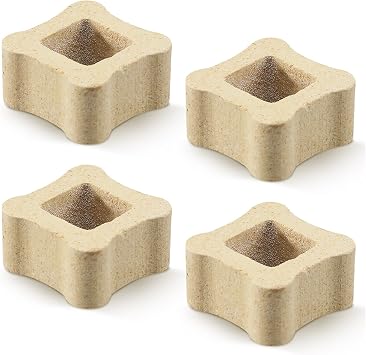 Tuanse 4 Pack 1/2 Tall x 1 Wide Kiln Post High Alumina Kiln Posts Square Ceramic Shelf Supports for High Temperature Kilns and Firing Posts