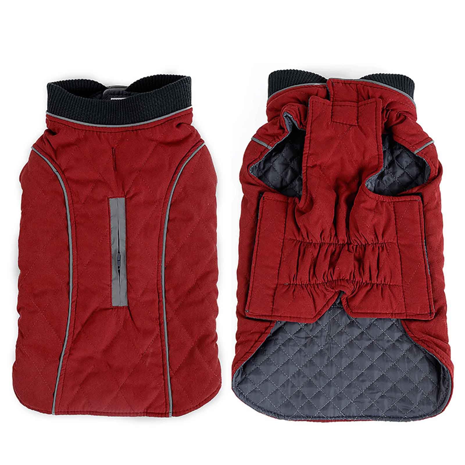 Wärme Hundemantel, Winddicht Hundejacke, Reflektierend Hundemantel, Winddichte Hundeweste, Für Kleine Mittelgroße Und Große Hunde,Rot,XXL