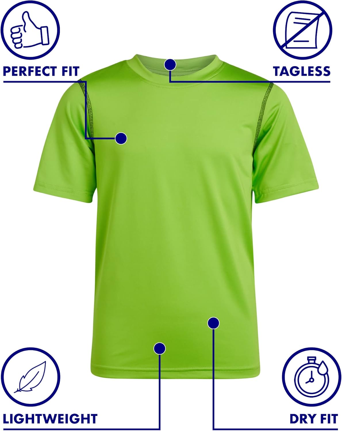 Black Bear Boys Active Shirt - 2 Pack Performance Dry Fit Shirts for Boys - Short Sleeve Kids Athletic Tshirts - Image 4