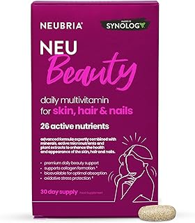 NEUBRIA NEU Beauty Multivitamin & Collagen Skin, Hair & Nails Supplement – Botanicals, Biotin, Niacin, Zinc, Selenium, Copper & Antioxidants – Beauty Blend – UK Made, 30 Tablets