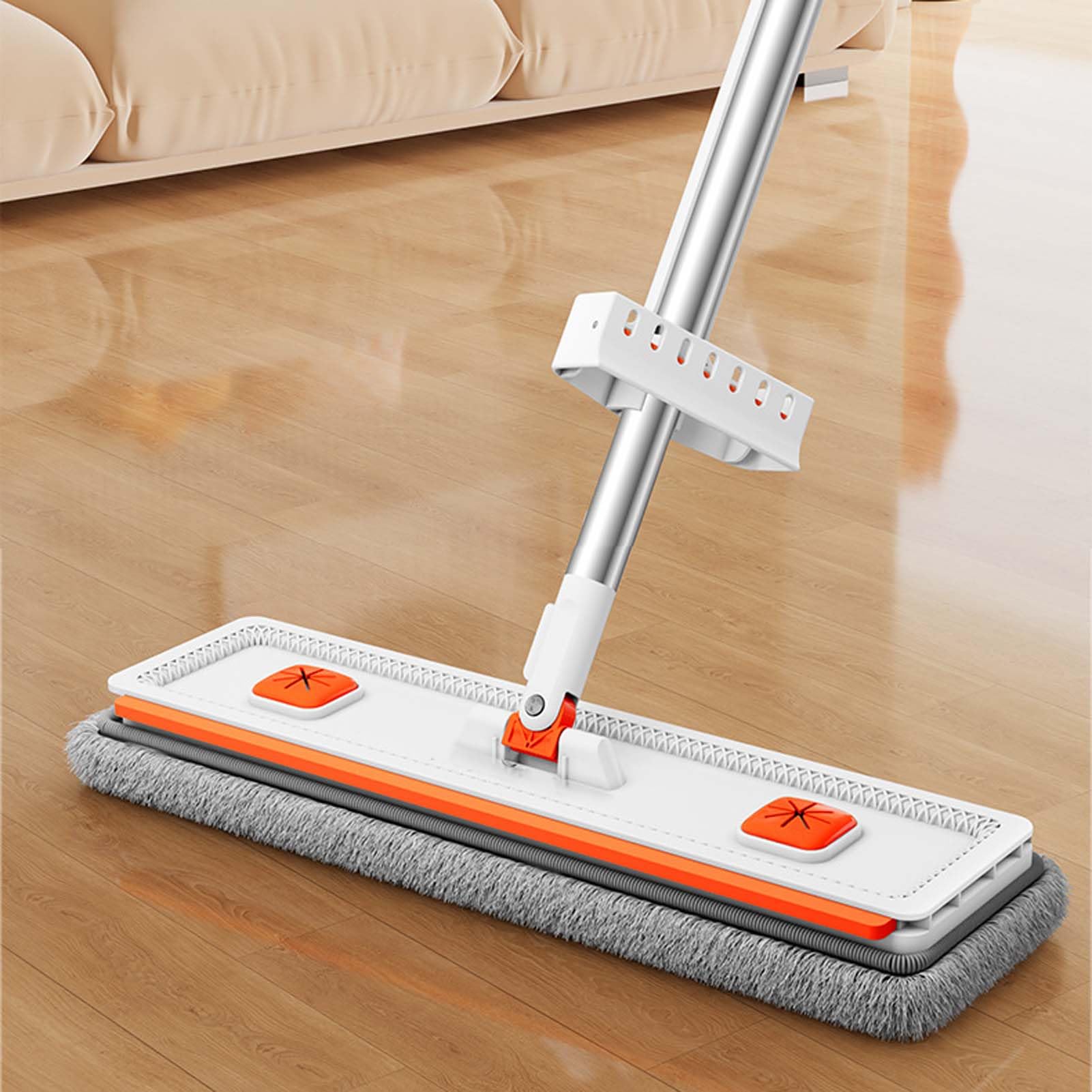 Mopa Fregona con Paño Microfibra, Fregona para Limpieza De Suelos, Mopa Lavable Y Reutilizable con Gran Absorción, Limpiador De Suelos con Mango Ajustable para Cocina Baño Y Hogar