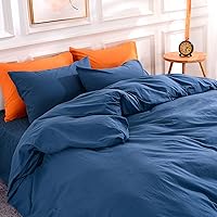 Vista 68 de NEXHOME PRO - Juego de funda de edredón, queen extragrande 98"x98", de algodón lavado 100 % orgánico con aspecto de lino, gris crema, con cierre