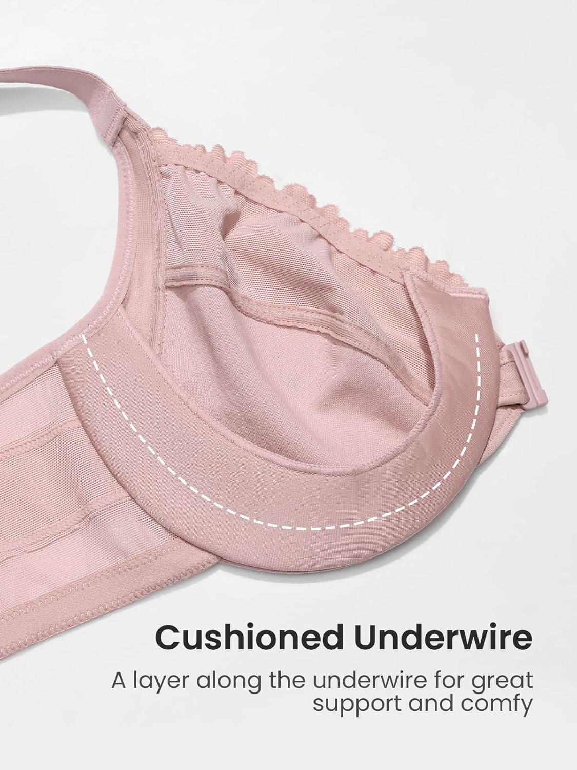 DELIMIRA Women's Front Closure Bras Posture Full Coverage Plus Size Lace Underwire Unlined Bra - Image 5