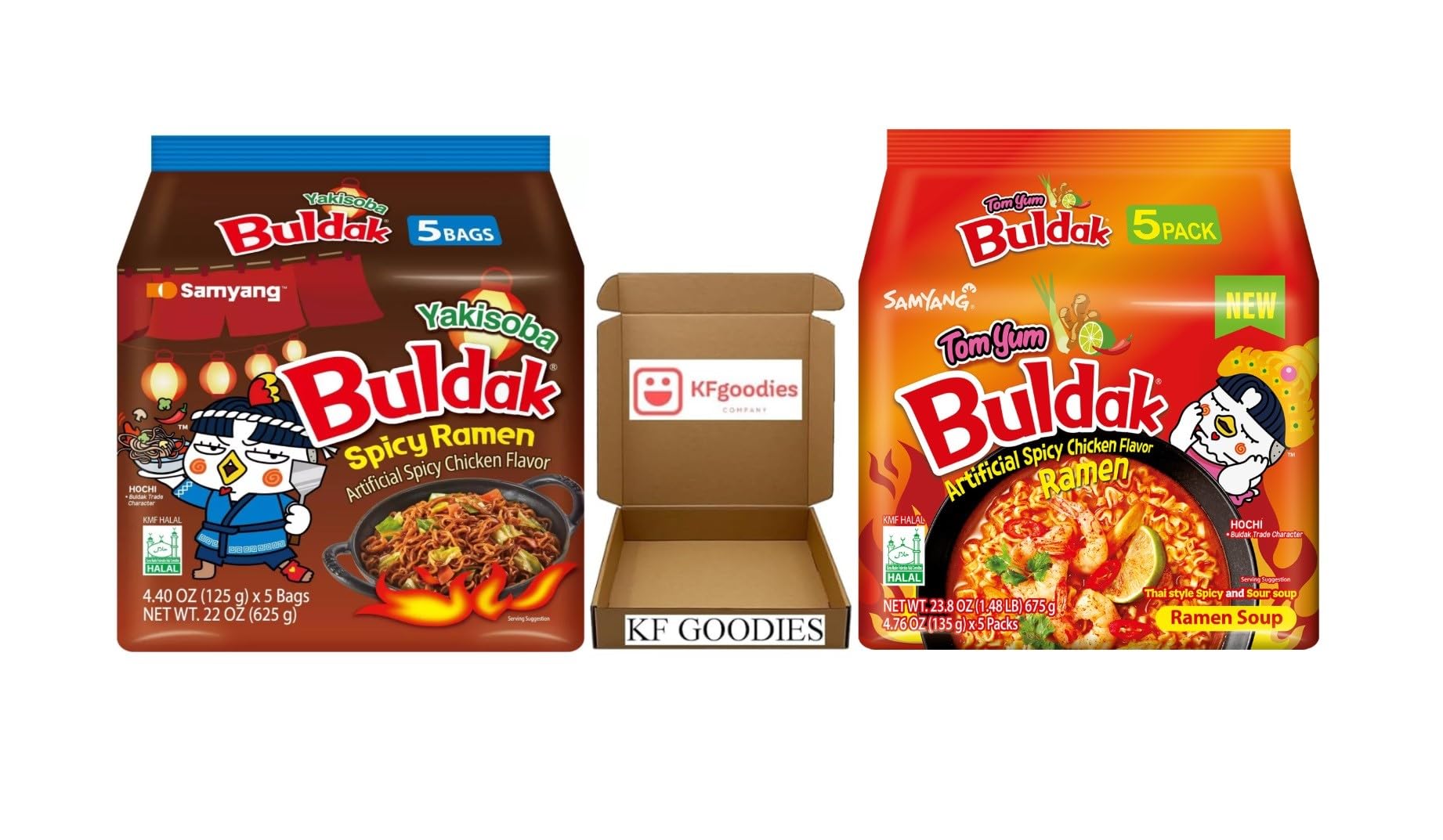 Samyang Buldak Hot Spicy Chicken Ramen Noodle Korean Stir-Fried Ramen (10, YAKISOBA, TOM YUM)