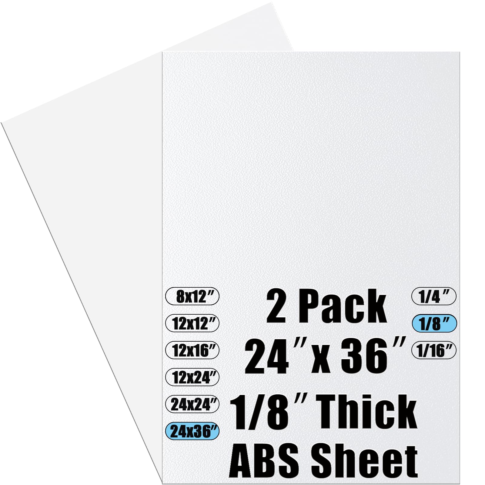 Thermoform ABS Sheets - 2 Pack, 1/8" Thick -13