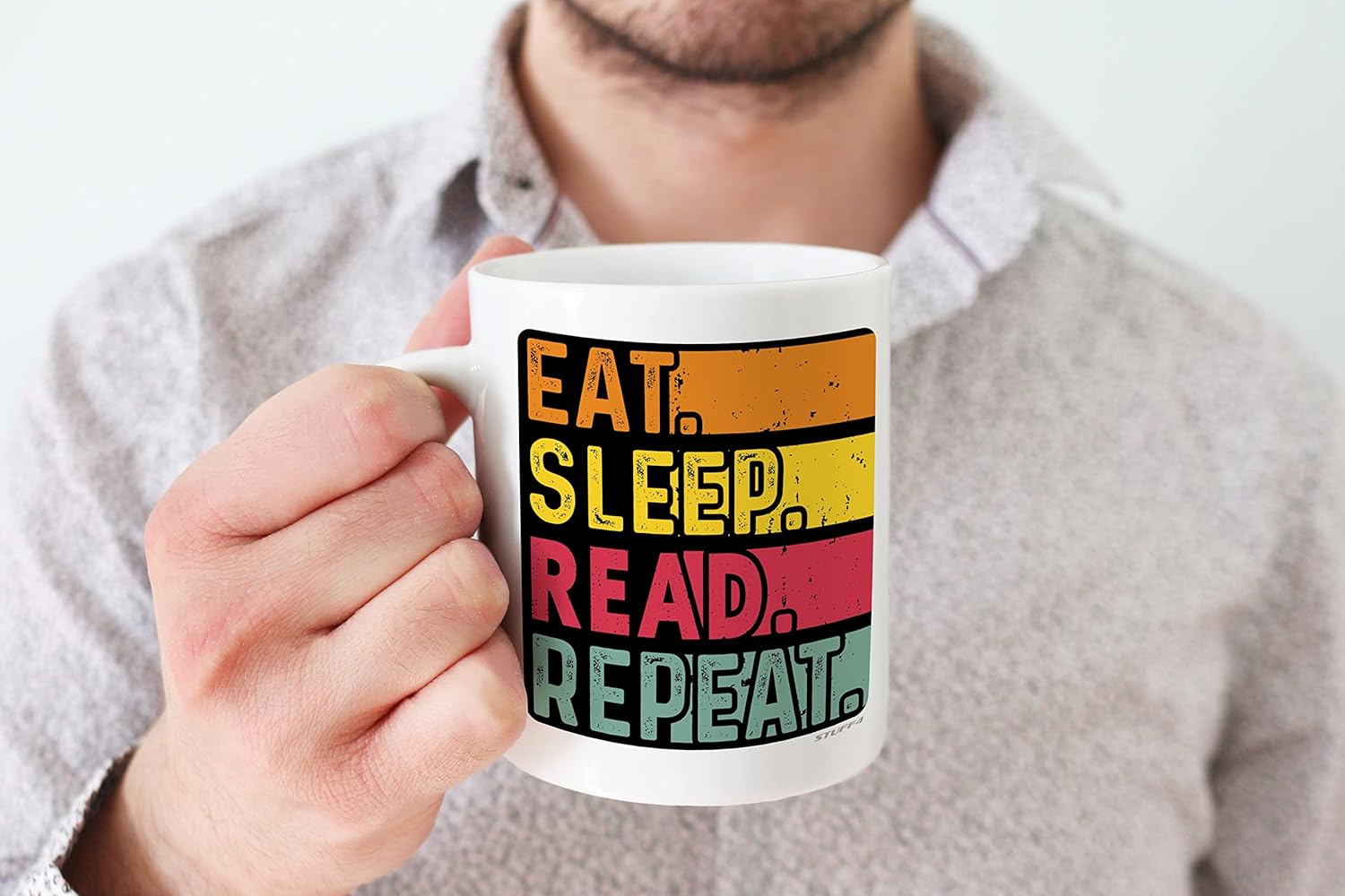 Stuff4 Birthday Mug Gifts for Men Women Him Her, Eat, Sleep, Read, Repeat - Image 5